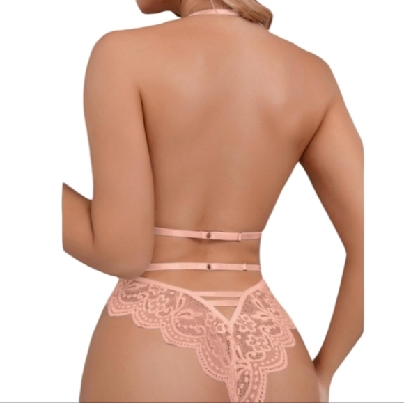 Deep V-Neck Lace Teddy Bodysuit Lingerie Backless One piece Large‎ - Picture 5 of 5